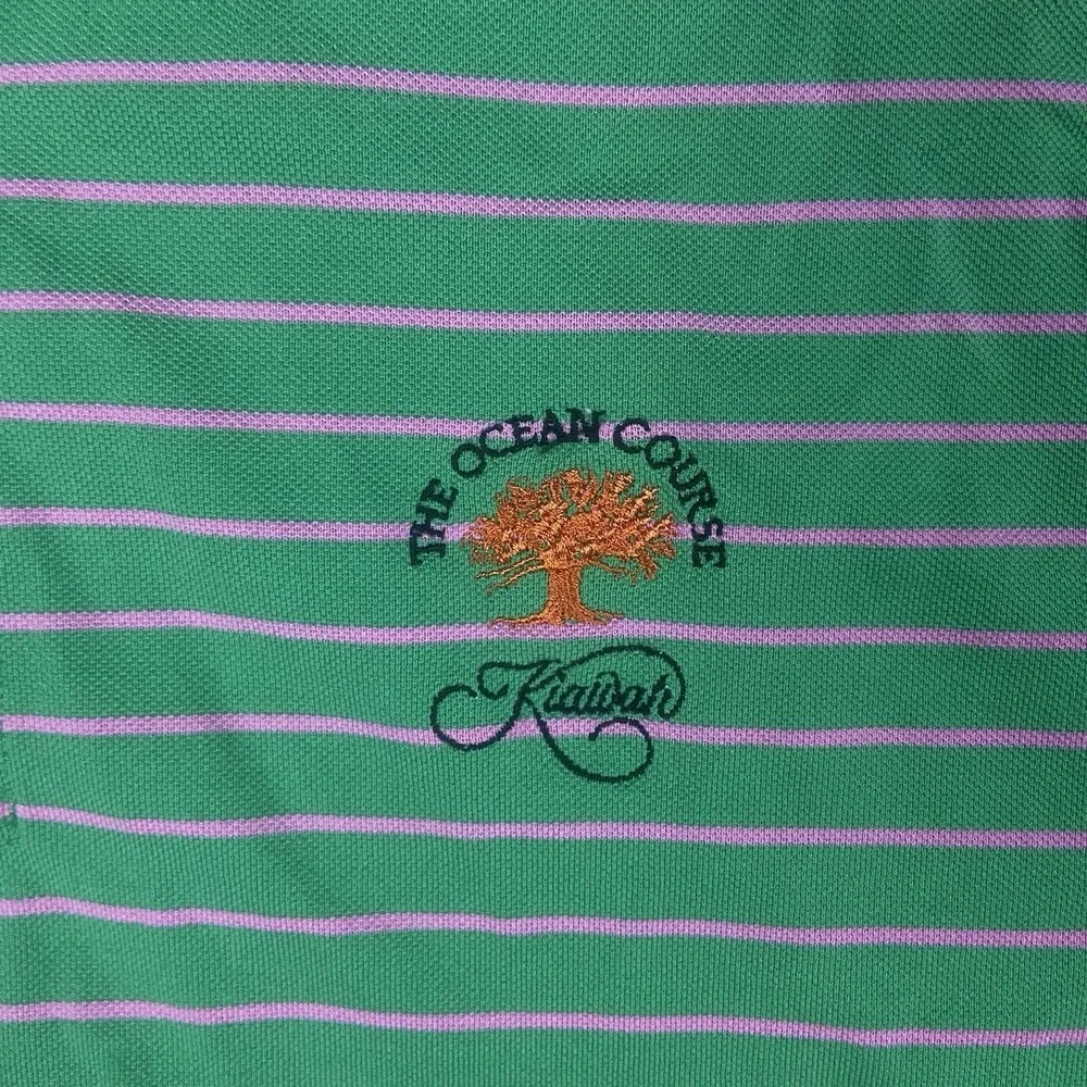 Polo Golf‎ Ralph Lauren Polo Shirt Size XL Green Pink Striped Embroidered Logo